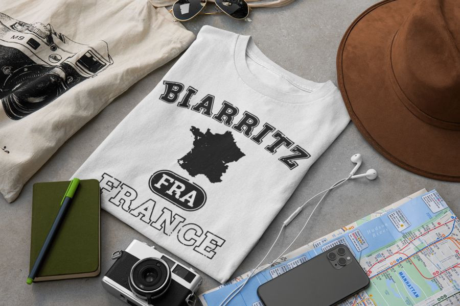 Biarritz France fehér póló