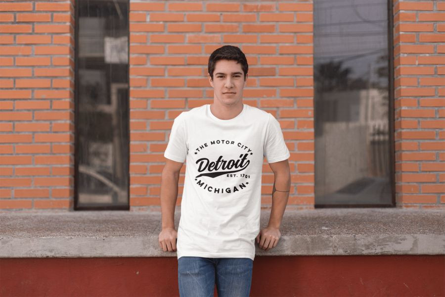 Detroit Michigan fehér póló