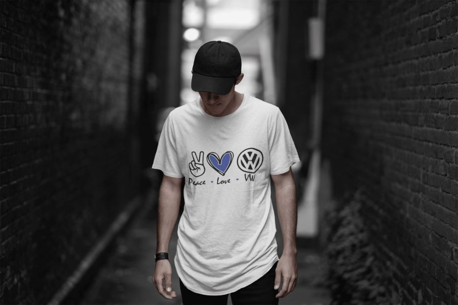 Peace love VW fehér póló