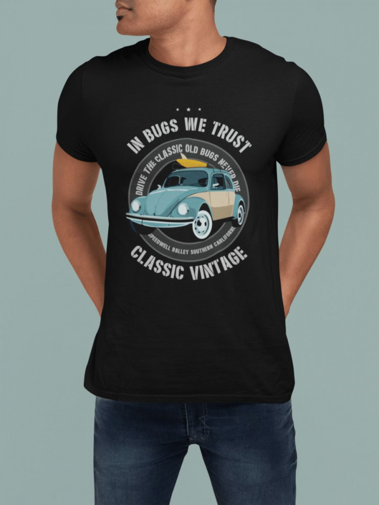 In bugs we trust VW fekete póló
