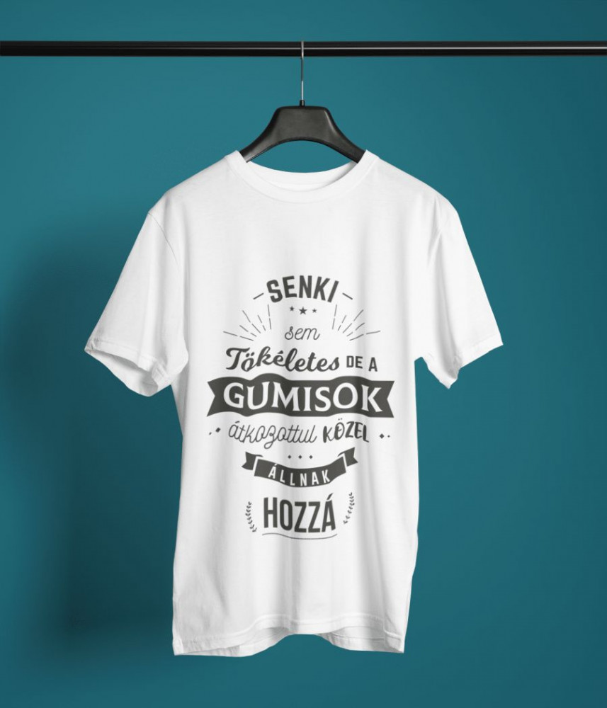 Gumis fehér póló