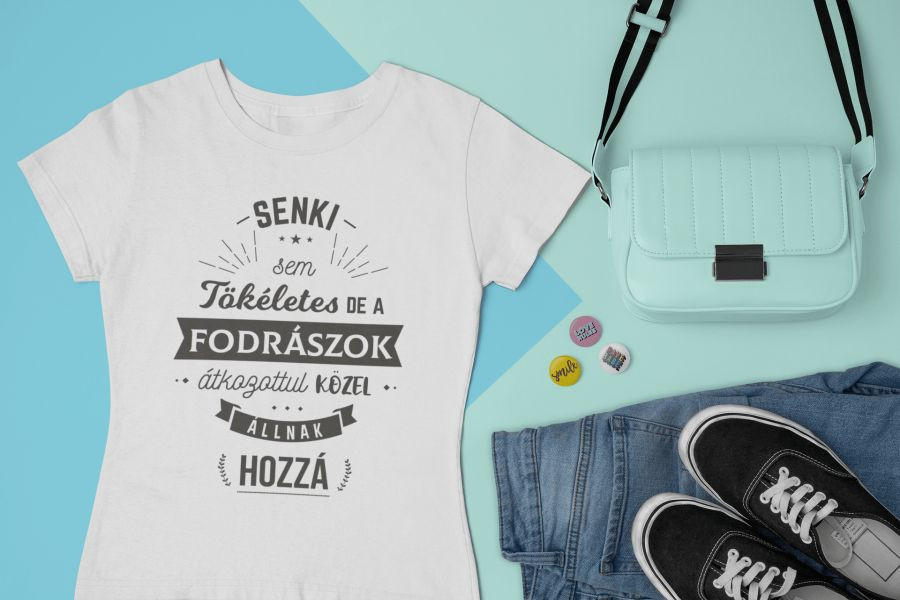 Fodrász fehér póló