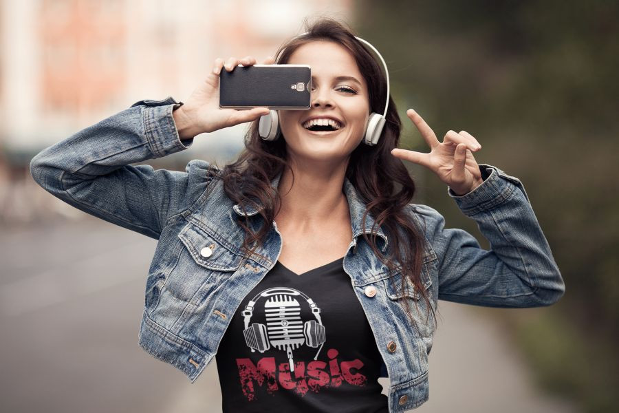 Music fekete póló