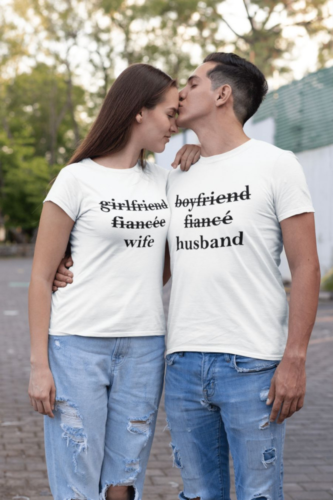 Wife and Husband páros póló - fehér színben