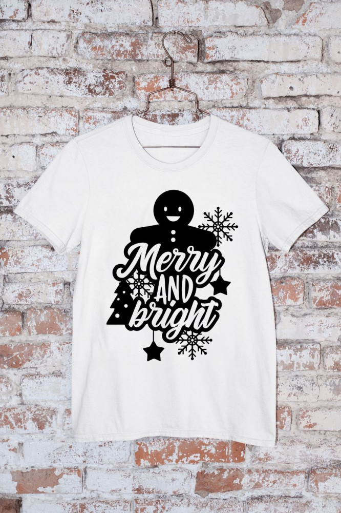 Merry and bright fehér póló 2