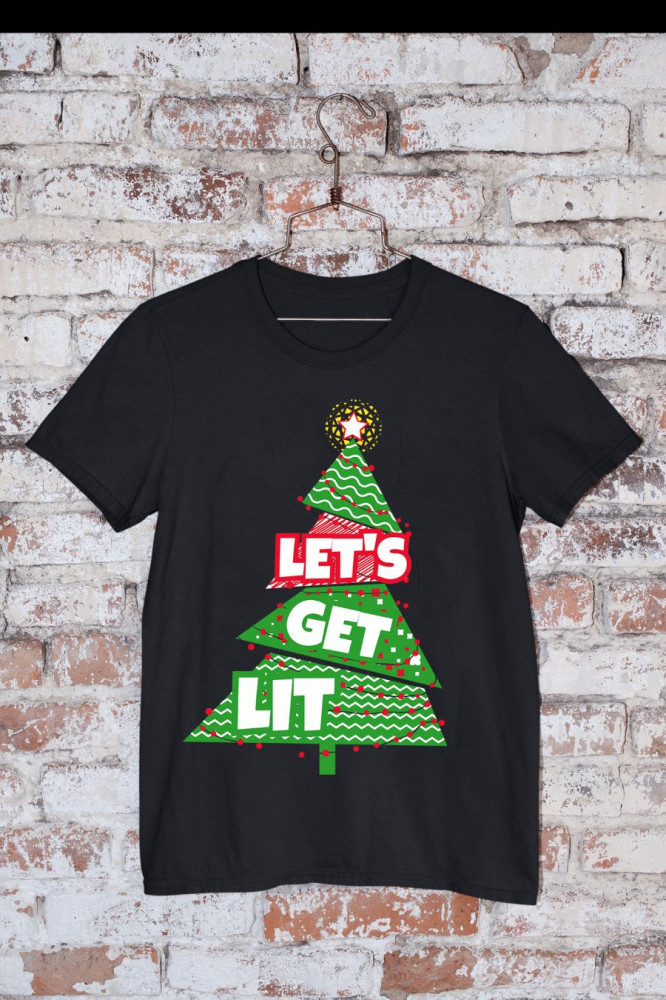 Let's get lit karácsonyfa póló 2
