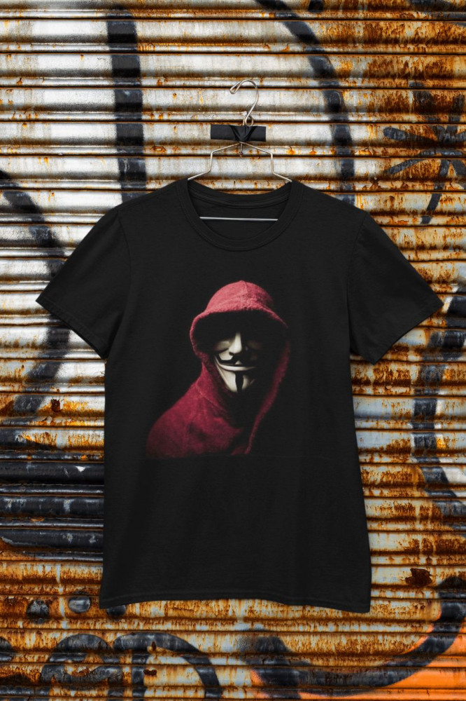 Red Hooded Anonymus fekete póló