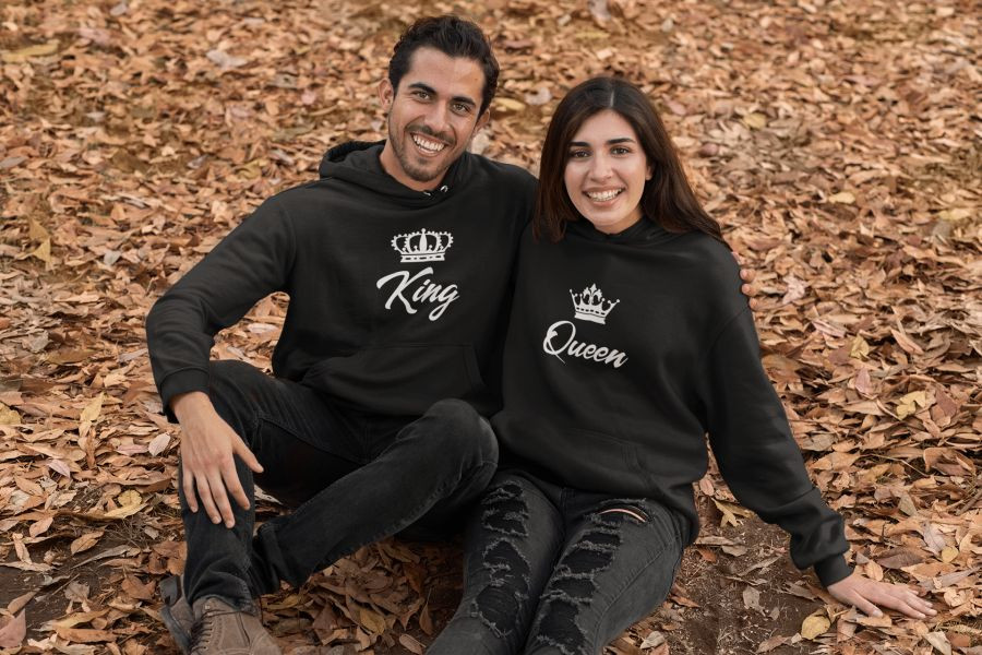 King and Queen páros pulóver - fekete színben 2
