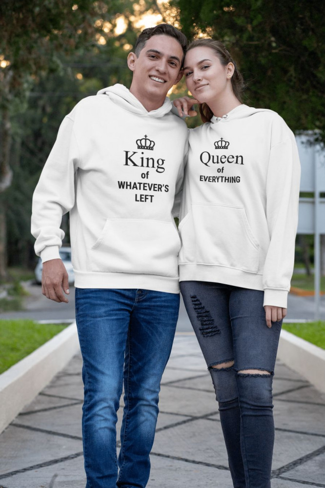 King and Queen páros pulóver - fehér színben 4