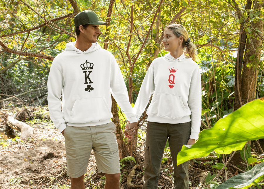 King and Queen páros pulóver - fehér színben 5