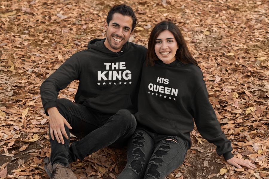 King and Queen páros pulóver - fekete színben 6