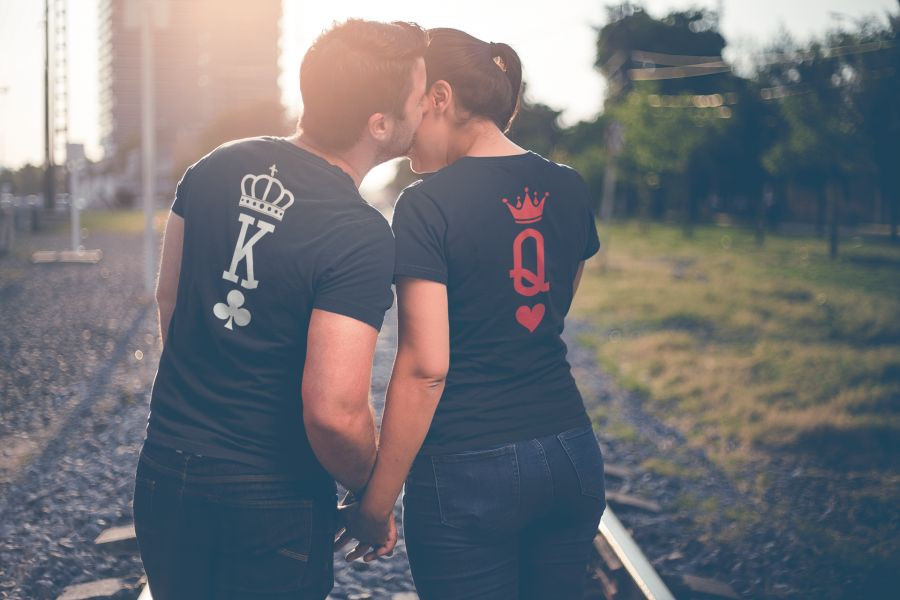 King and Queen páros póló - fekete színben 5