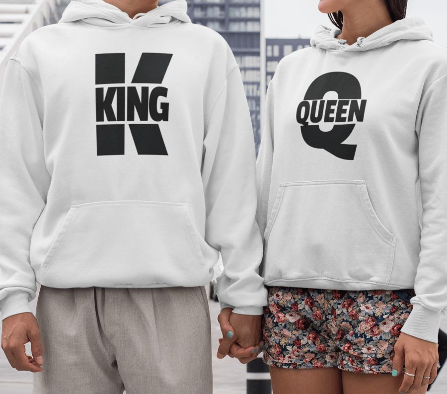 King and Queen páros pulóver - fehér színben 7
