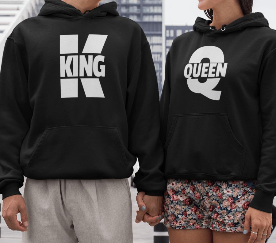 King and Queen páros pulóver - fekete színben 7