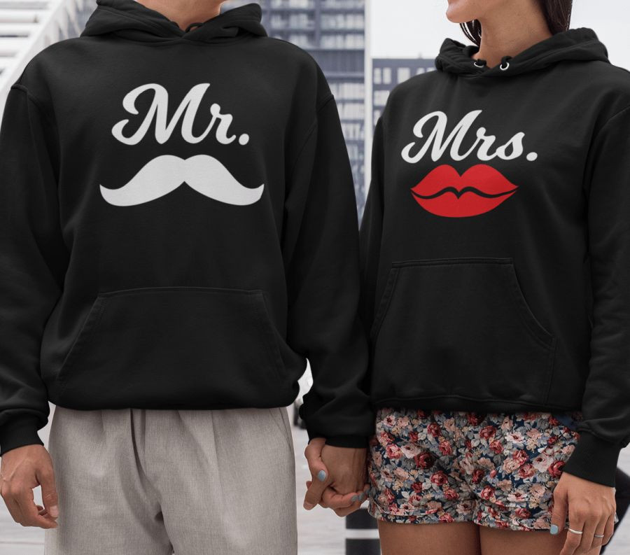 Mr. és Mrs. páros pulóver - fekete színben