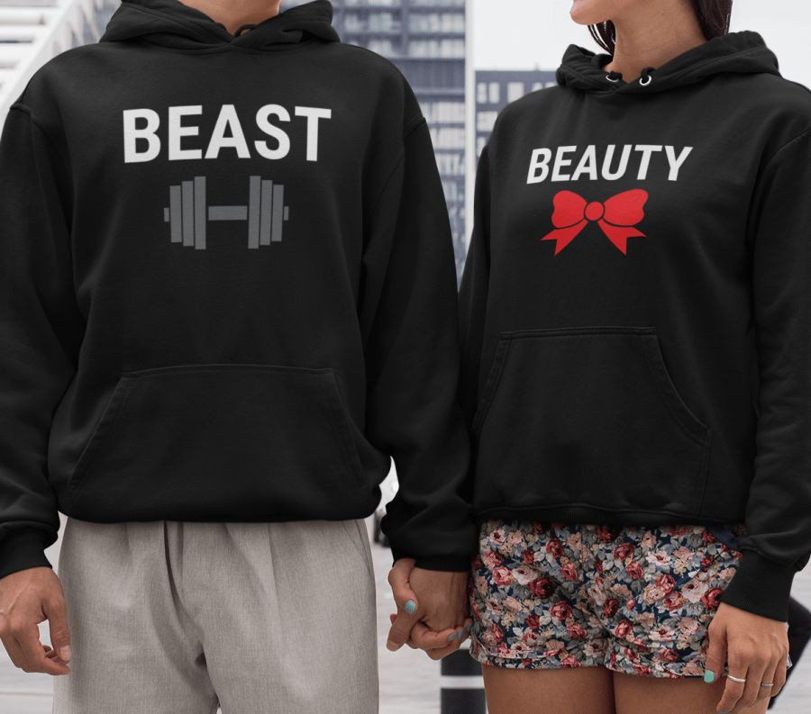 Beauty and the Beast páros pulóver - fekete színben 2