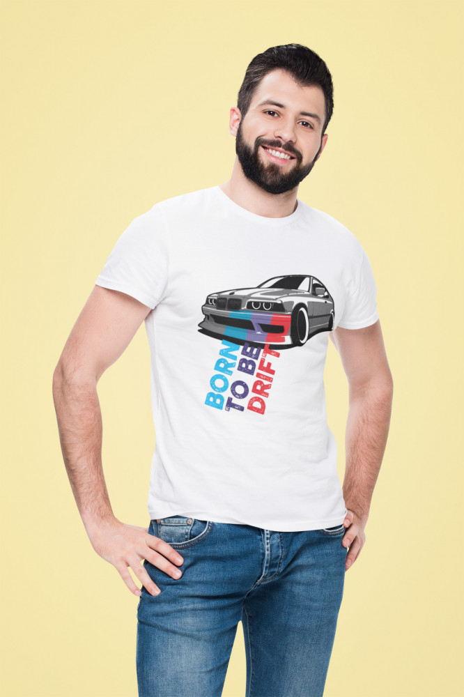 Born to be drift - BMW fehér póló