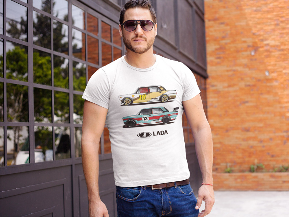 Lada Rally cars fehér póló