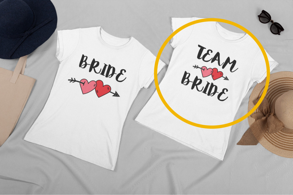 Bride, Team Bride Heart 1 fehér póló 2