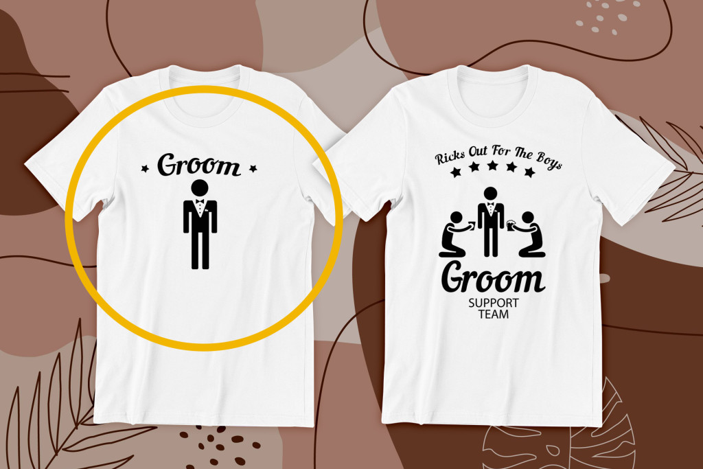 # Risk out for the boys, Groom support team fehér póló 01