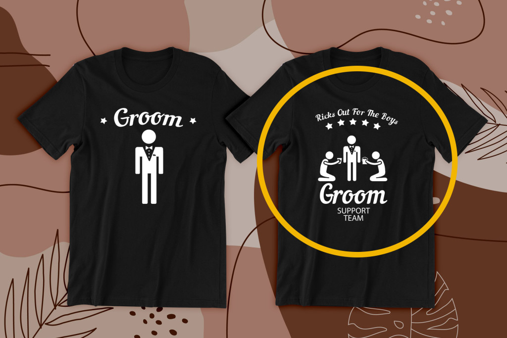 # Risk out for the boys, Groom support team fekete póló 02