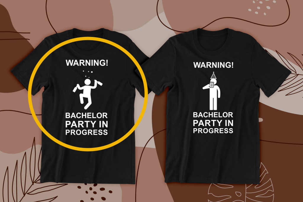 Warning! Bachelor party in progress fekete póló