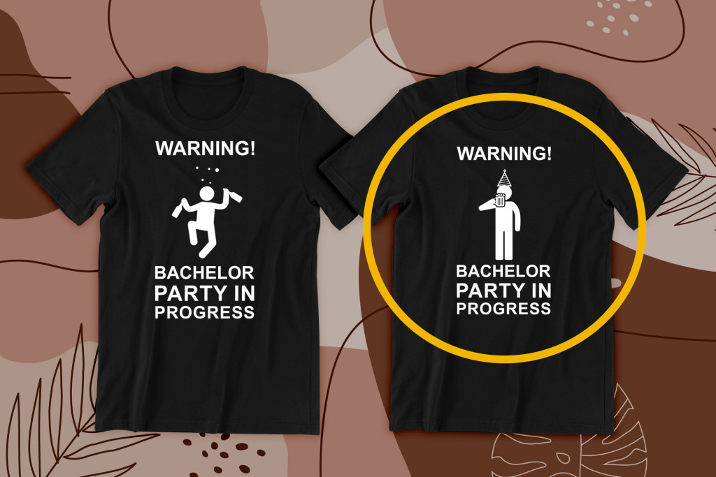 Warning! Bachelor party in progress fekete póló