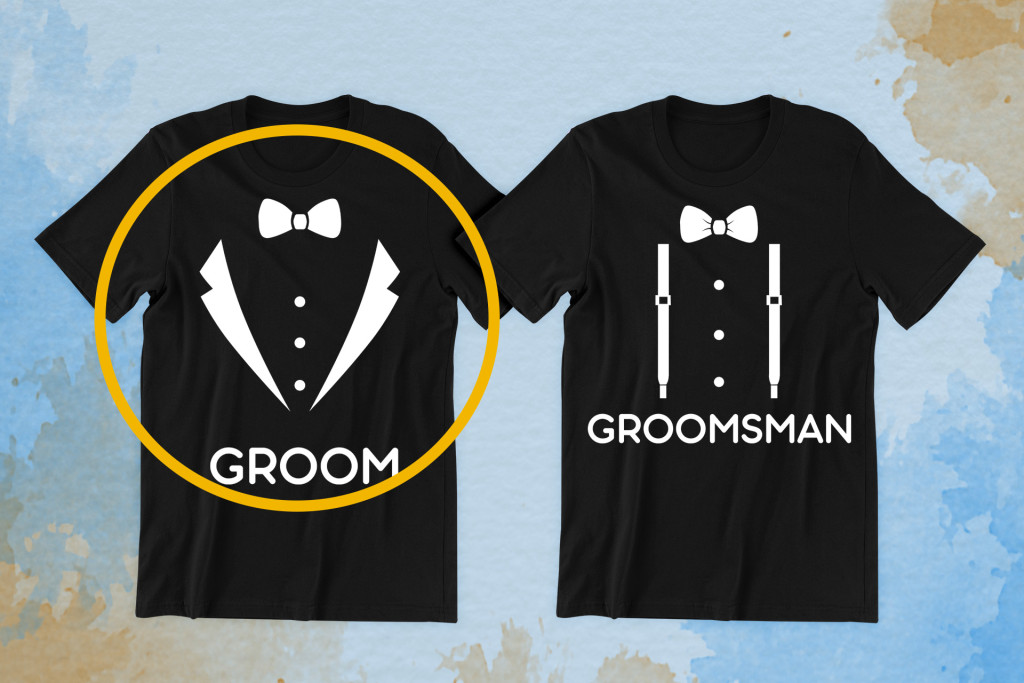 Groom, Groomsman 04 fekete póló