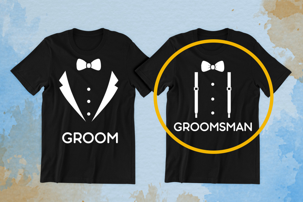 Groom, Groomsman 04 fekete póló