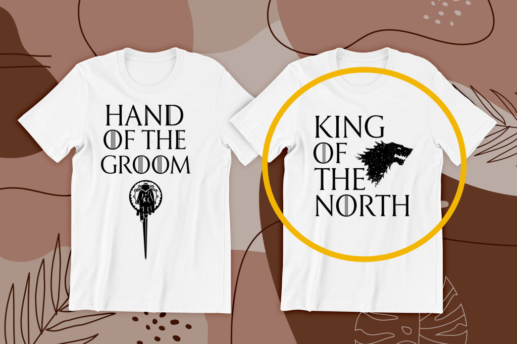 King of the north, hand of the groom fehér póló
