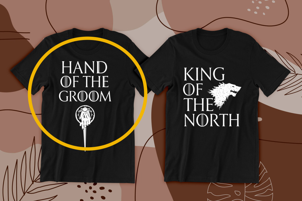 King of the north, hand of the groom fekete póló