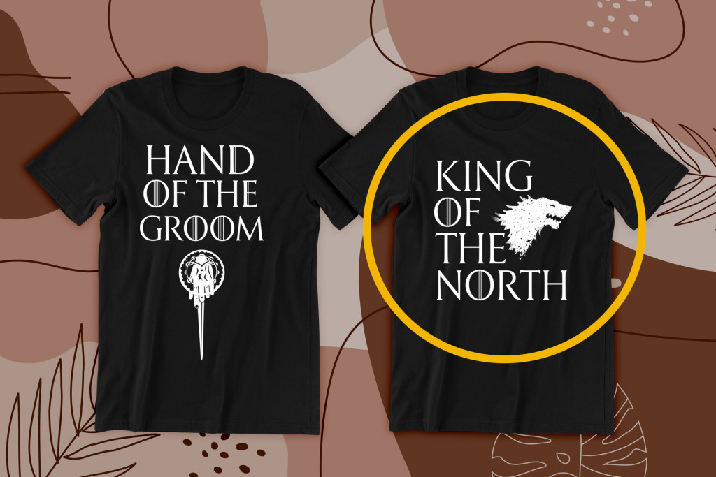 King of the north, hand of the groom fekete póló