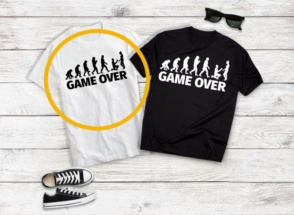 Game Over evolúció fehér póló