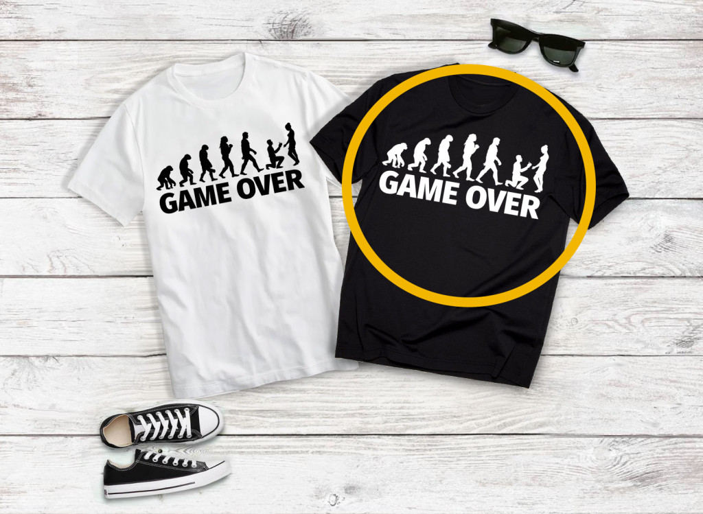 Game Over evolúció fekete póló