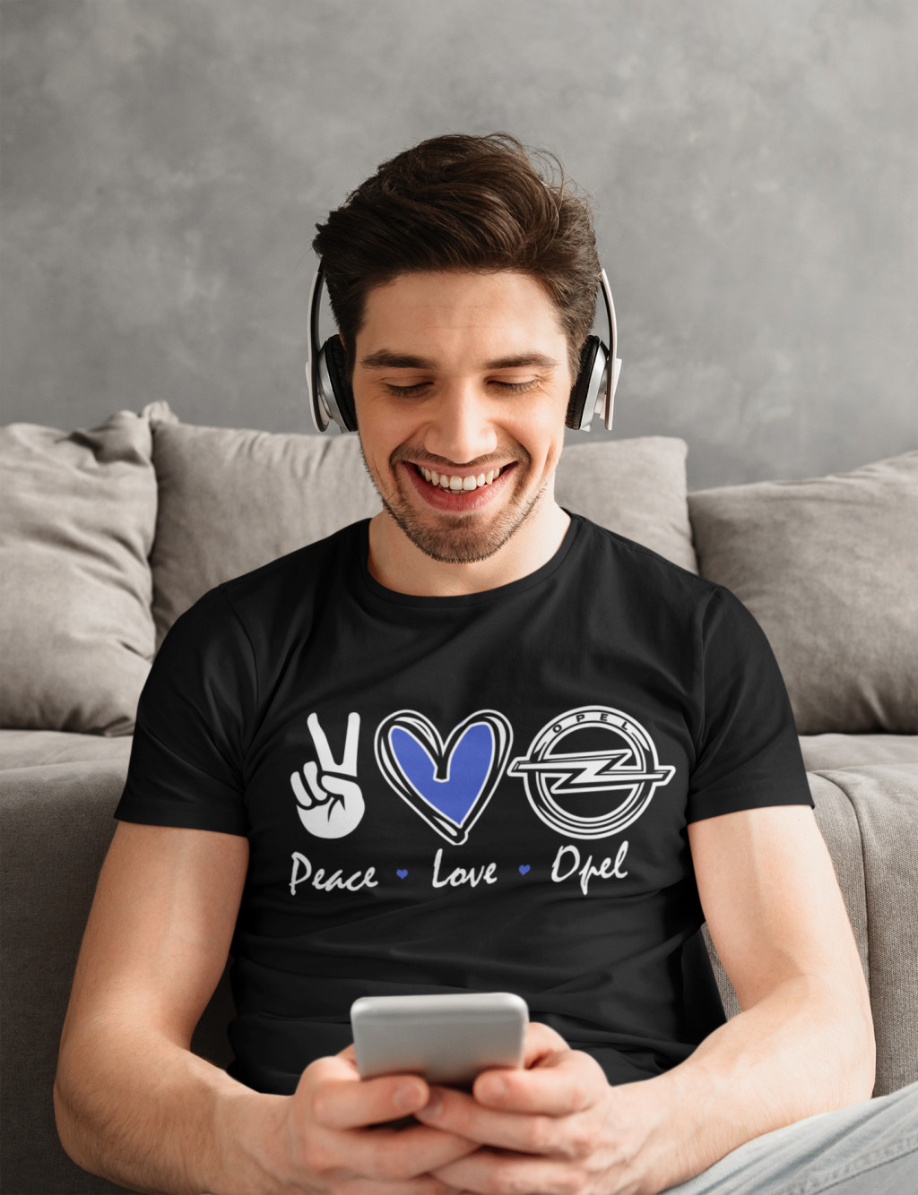 Peace Love opel fekete póló