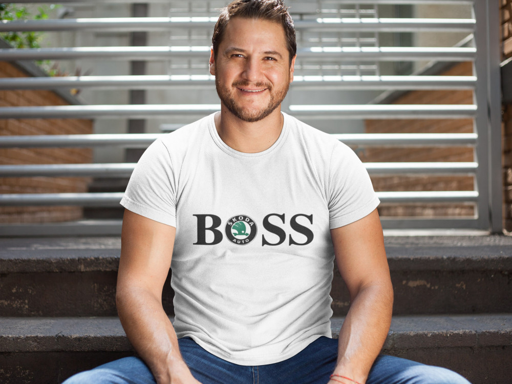 Skoda BOSS fehér póló