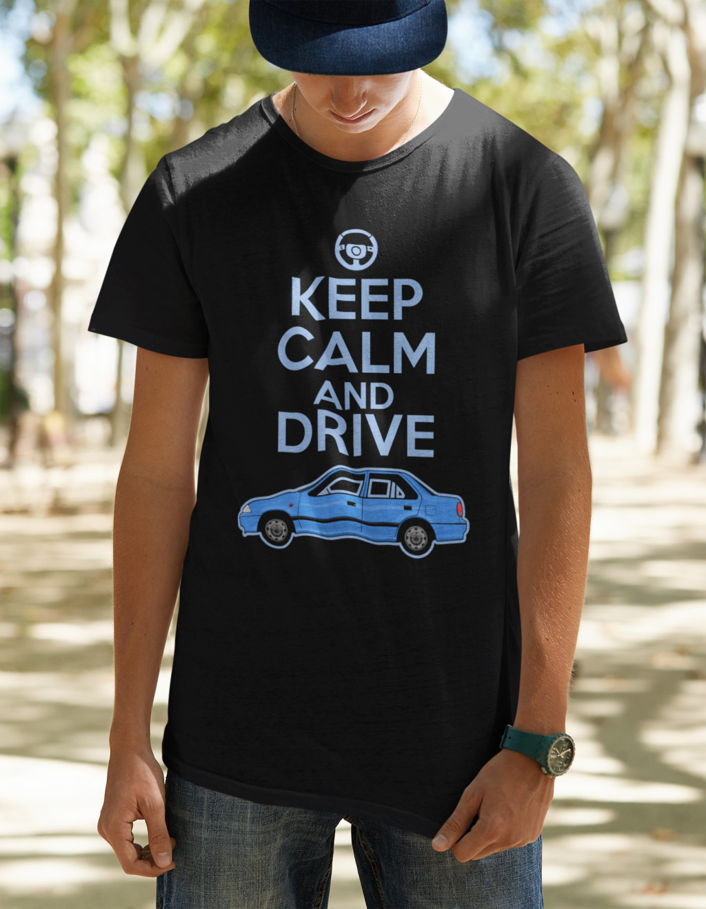 Keep Calm and drive Suzuki fekete póló