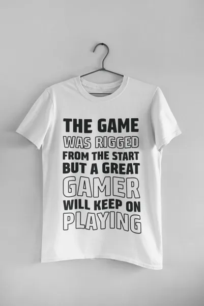 The game was rigged fehér póló