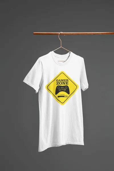 GAMER ZONE loading fehér póló