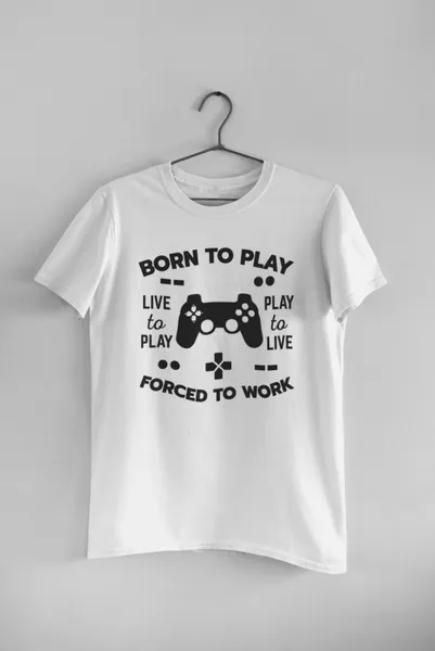 Born to play. Forced to work fehér póló