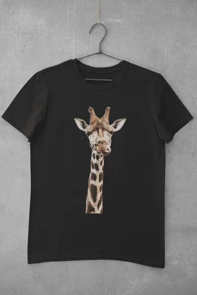 Giraffe smile fekete póló