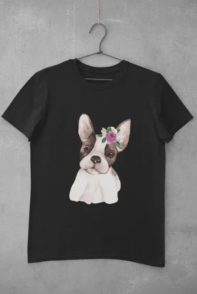 Miss francia bulldog fekete póló