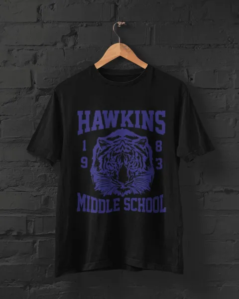 Hawkins Middle School fekete póló