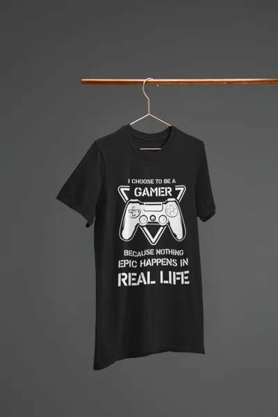 I choose to be a gamer fekete póló