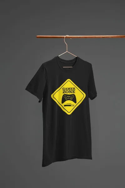 GAMER ZONE loading fekete póló