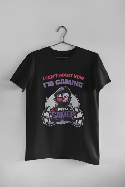 I can't adult now I'm gaming fekete póló 2