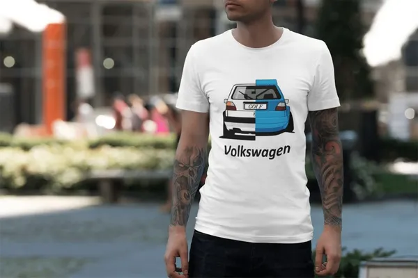 Volkswagen Golf fehér póló