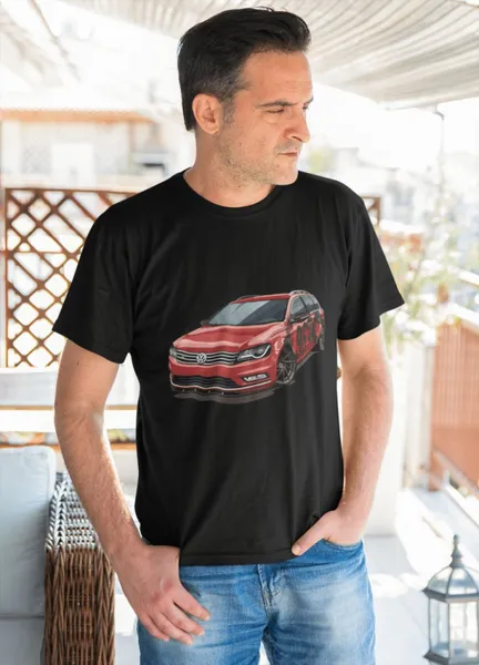VW Red Passat fekete póló