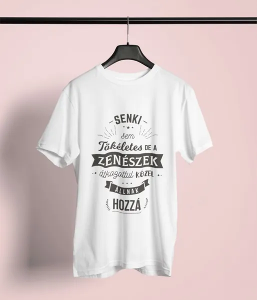 Zenész fehér póló