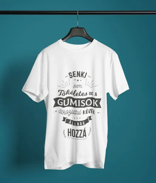 Gumis fehér póló